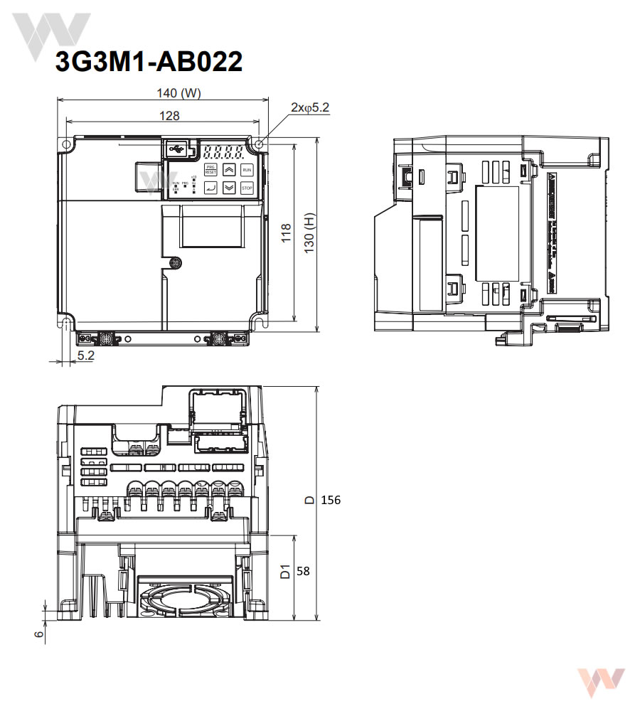 3G3M1-AB022 falownik Omron 3G3M1 2,2kW/230V